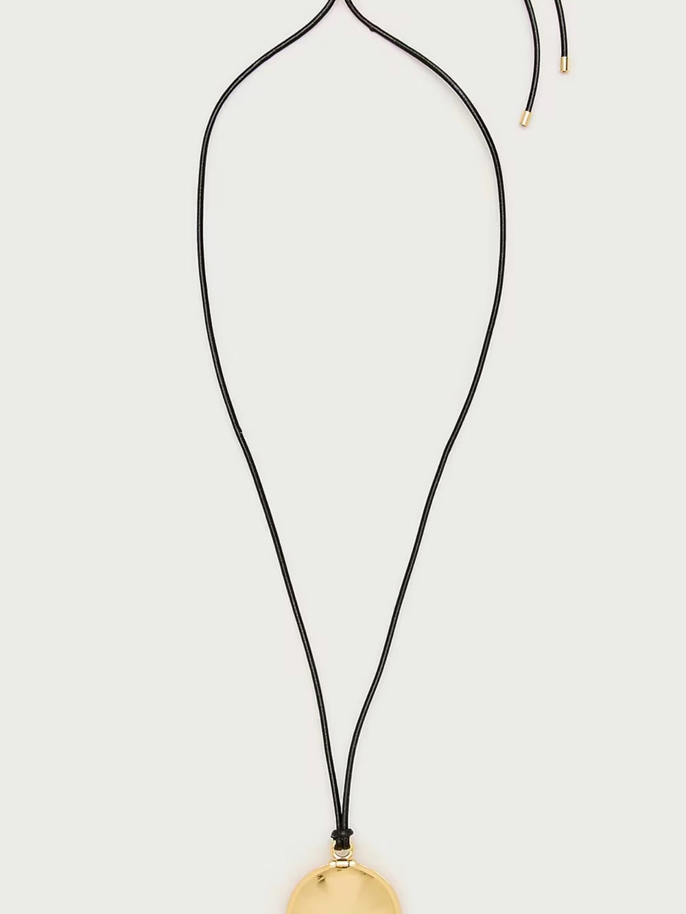 NWT J. Crew Gold Pendant on Black leather Cord Necklace - Women Jewelry